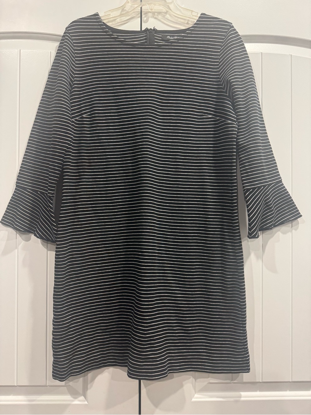 Madewell Black & White Striped Bell-Sleeve Tunic